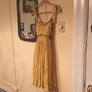 Gold Betsey Johnson dress with beading.